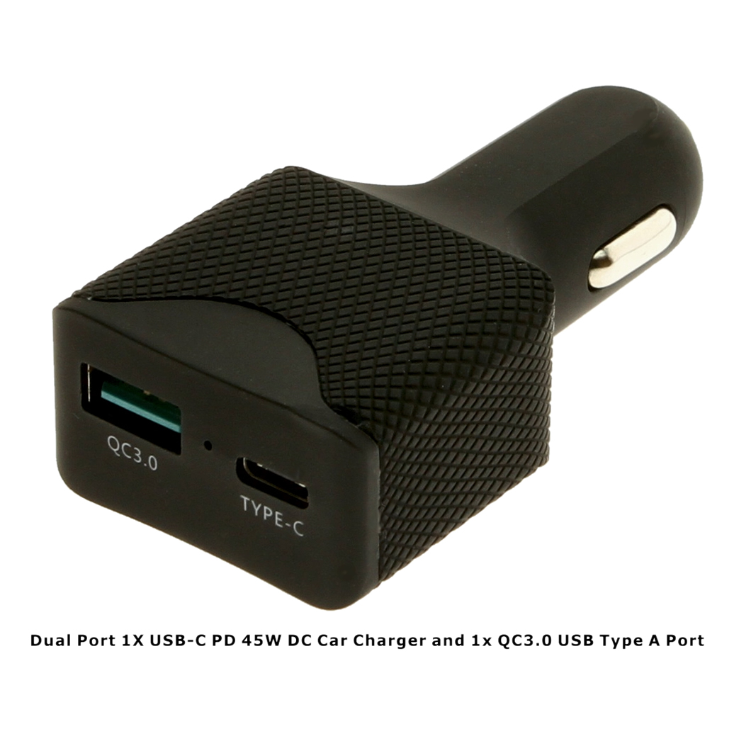 USB TypeC PD 45 Watt Car Charger for Laptops