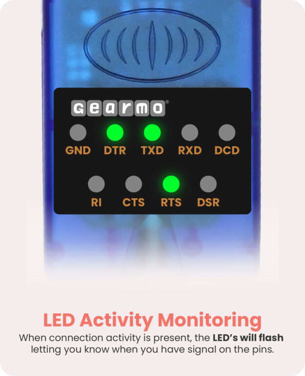 5ft. USB 2.0 RS-232 Serial Adapter with LED Indicators - Image 4