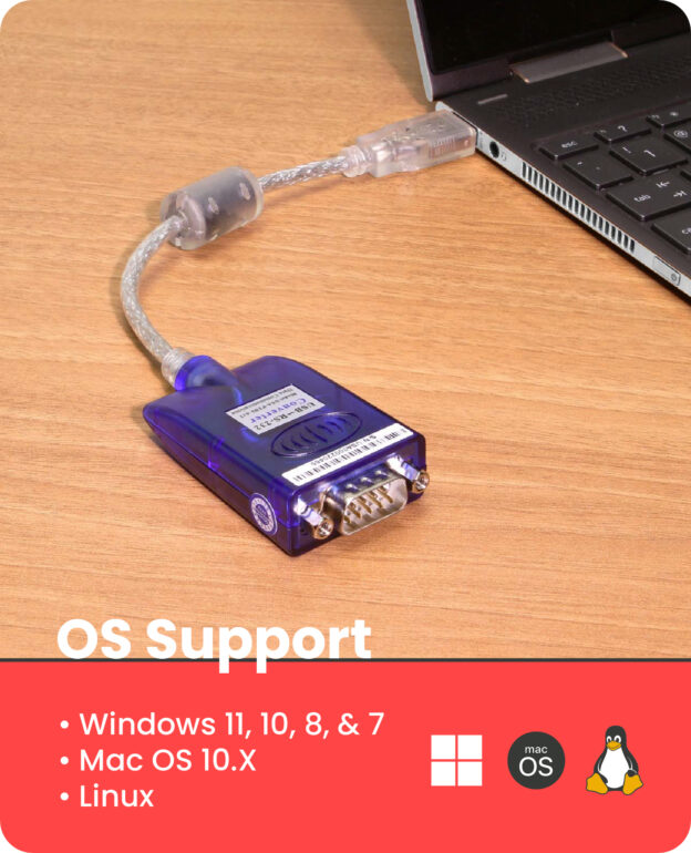 12in. USB 2.0 RS-232 Serial Adapter FTDI Chip 920K with Tx/Rx LED - Image 3