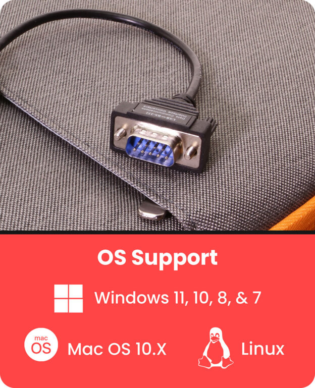 USB to RS-232 Serial Adapter DB9 - 8 Inch Short Cable - Image 3