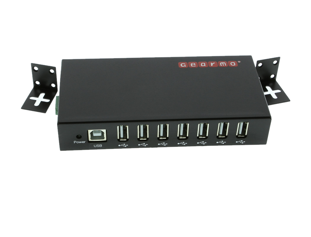 7 Port Rugged USB 2.0 Metal DIN Rail Mount Hub