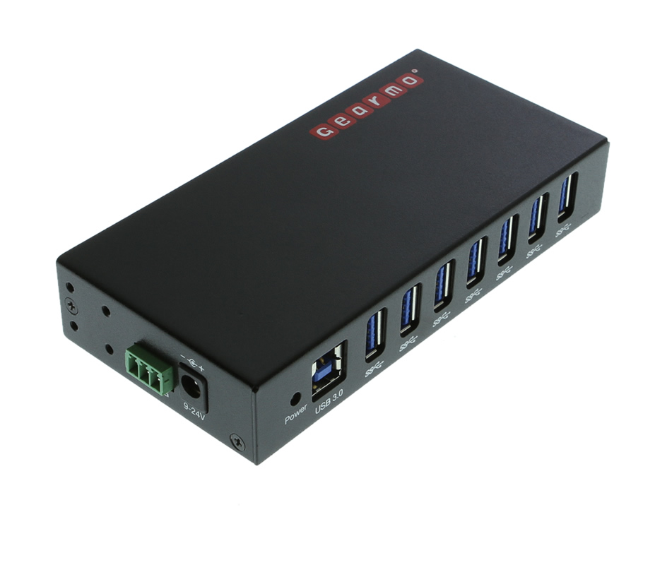 7Port USB 3.0 Din Rail Mountable Hub Metal Chassis