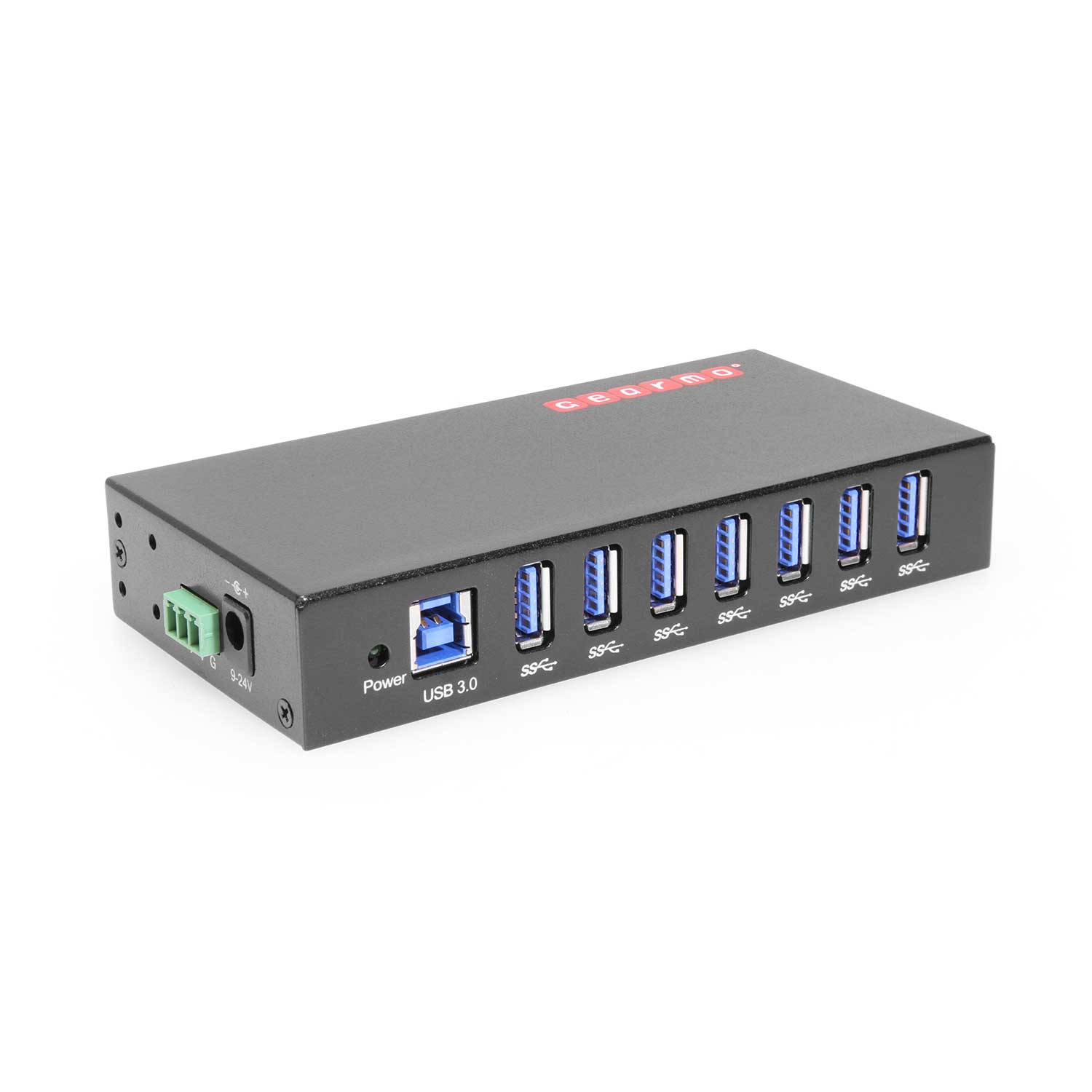 mørke Violin samlet set 7-Port USB 3.0 Din Rail Mountable Hub Metal Chassis