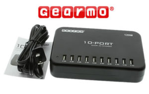 USB 10-port USB charger 120w Gearmo