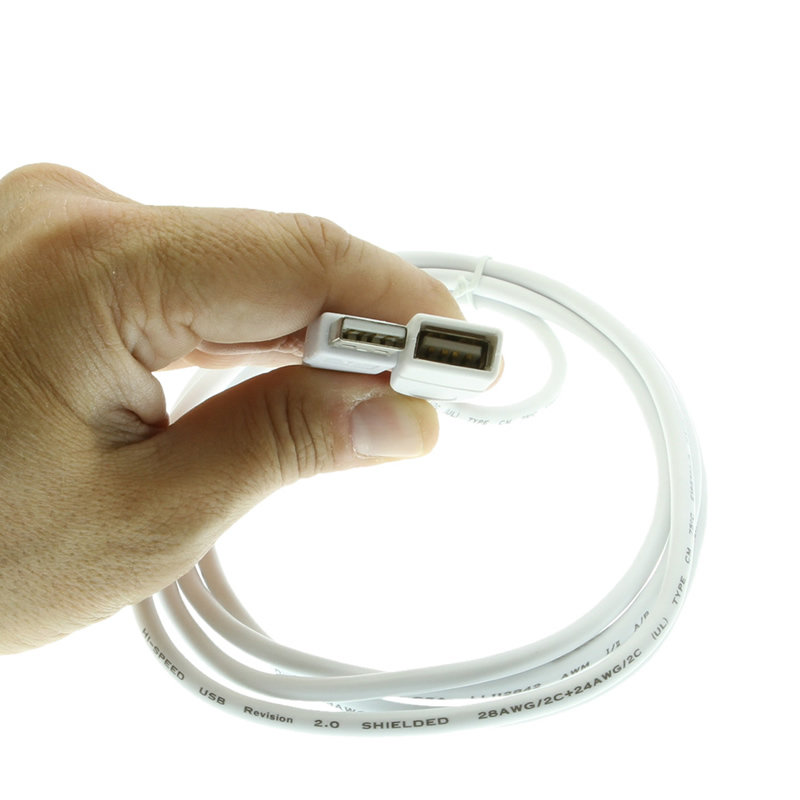 Andesbjergene Produktionscenter Lav vej USB 2.0 Extension Cable White 6ft A-Male to A-Female