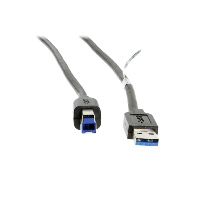 Close up of USB 3.0 A and B connectors