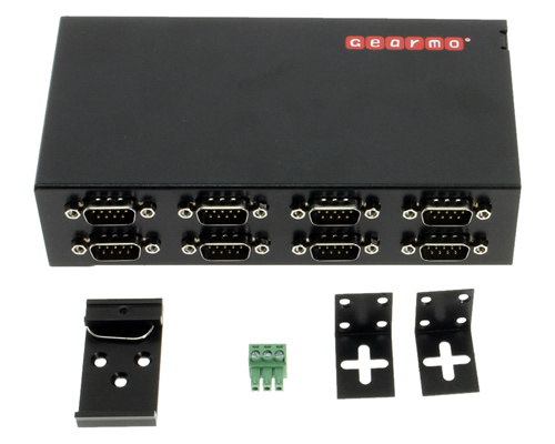 Gearmo 8 Port USB to Serial Adapter with Brackets