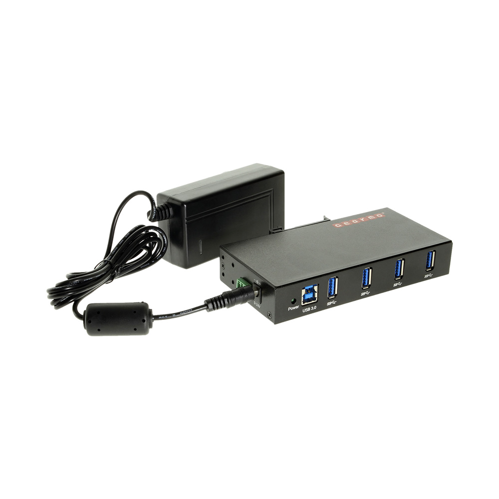 Bemyndige en sælger Lav et navn USB 3.0 4 Port Rugged Industrial Din Rail Mount Hub w/Power Adapter