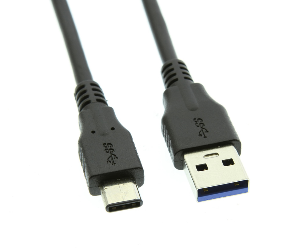 USB-C Type A to C USB 3.0 3ft Black Cable