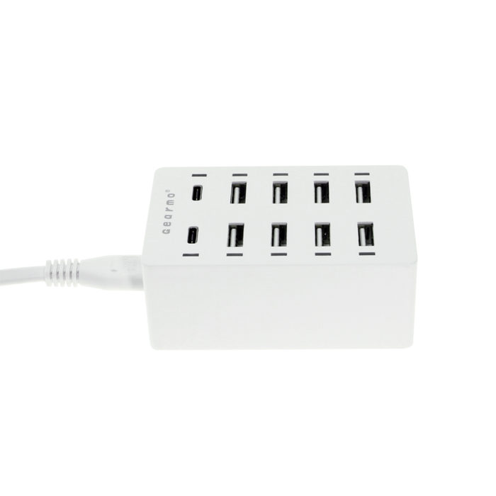 Power cord connected to USB home charger