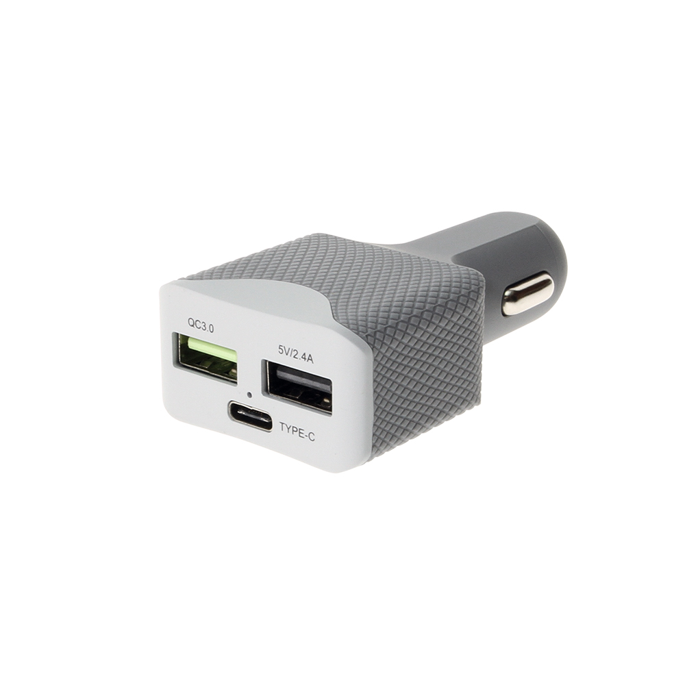 utilsigtet hændelse Excel forudsigelse USB Car Charger 45W with Dual USB-A and Single USB-C Gray