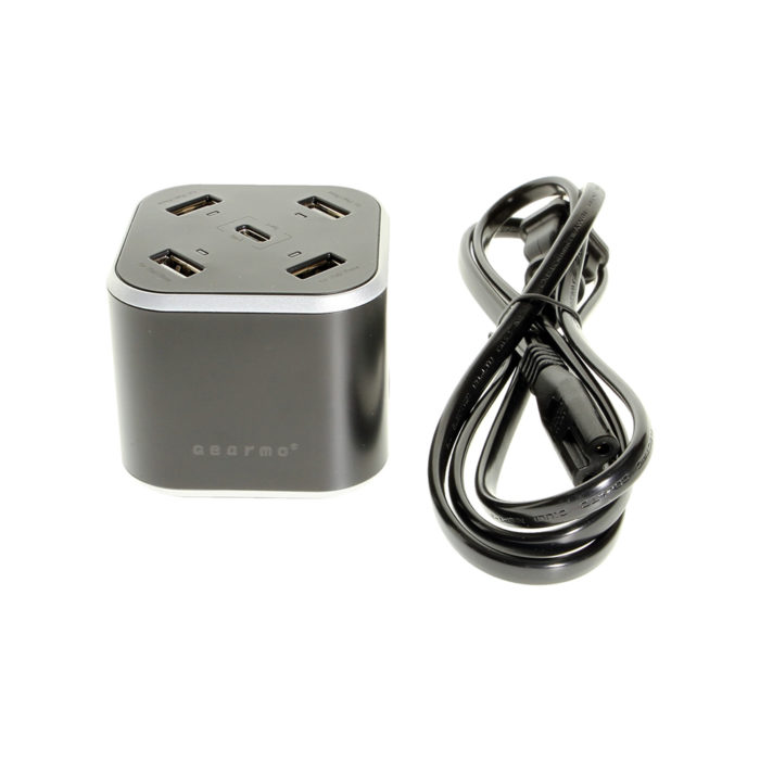 Black USB 5 Port Travel Charger