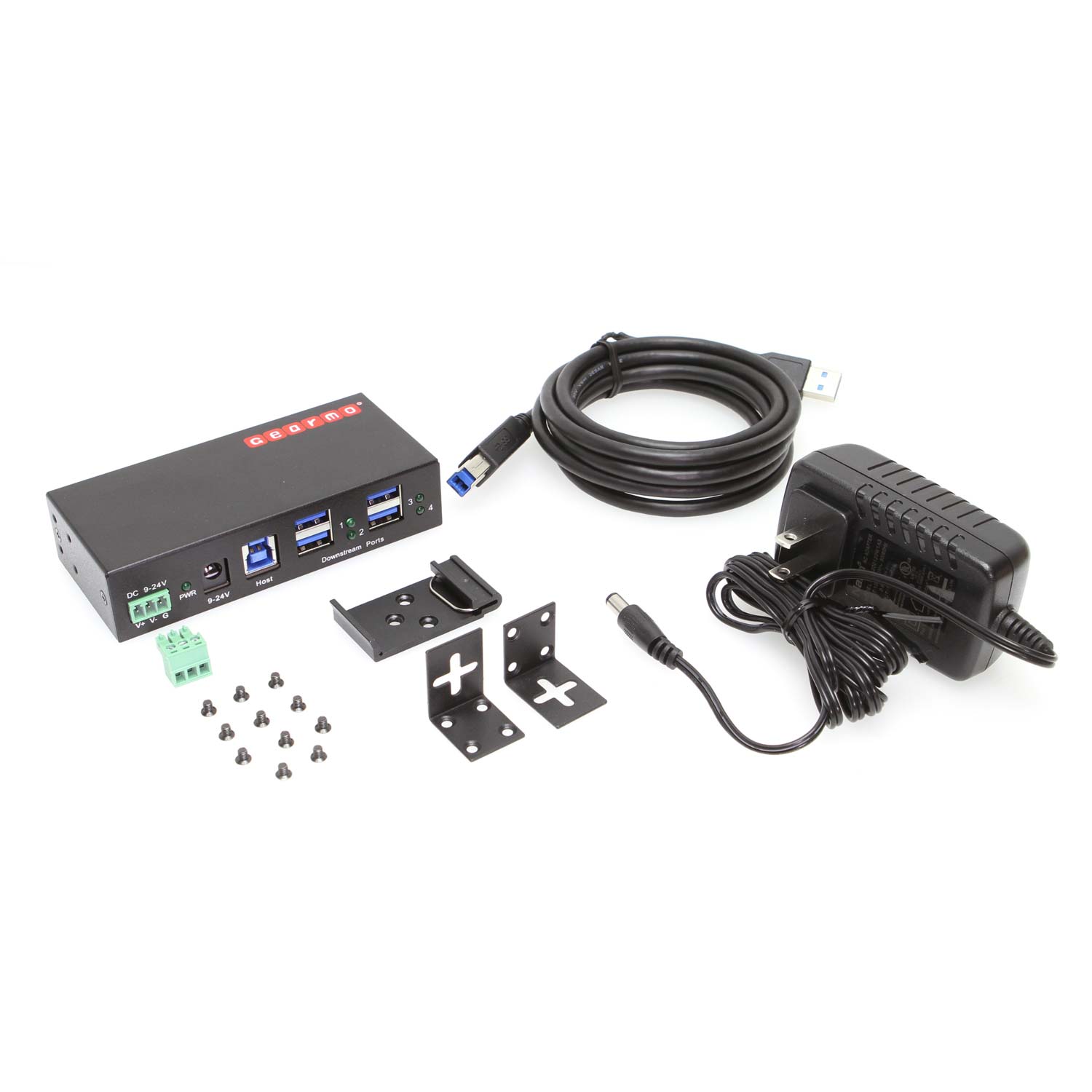 USB 3.2 Gen 1 10 Port Industrial Metal Hub w/15KV ESD Protection