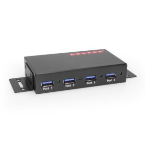 USB 3.0 4 Port Metal Hub w/15KV ESD Protection & Mounting Brackets