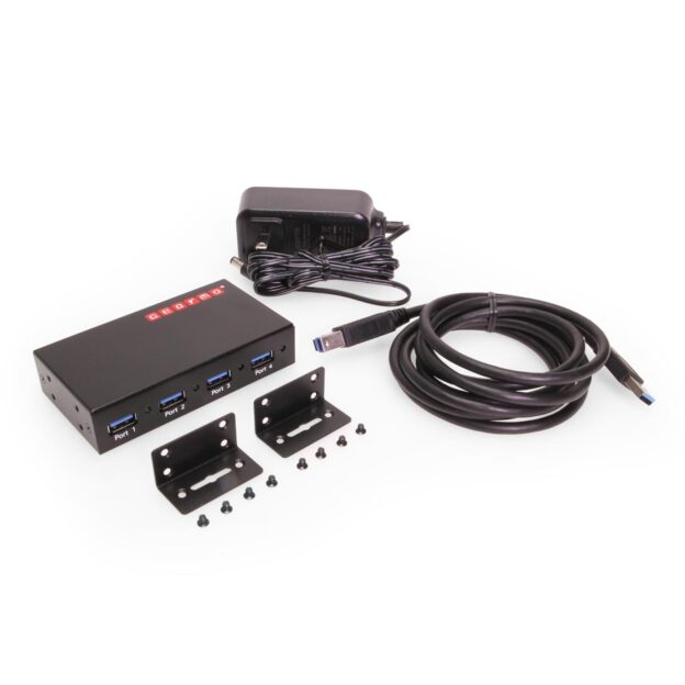 USB 3.0 4 Port Metal Hub w/15KV ESD Protection & Mounting Brackets - Image 5