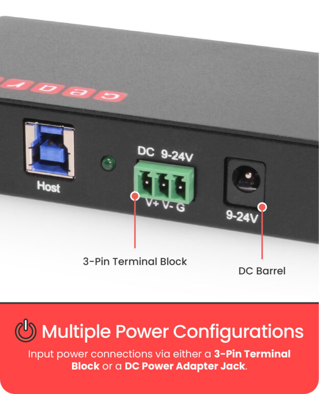USB 3.0 4 Port Metal Hub w/15KV ESD Protection & Mounting Brackets - Image 4