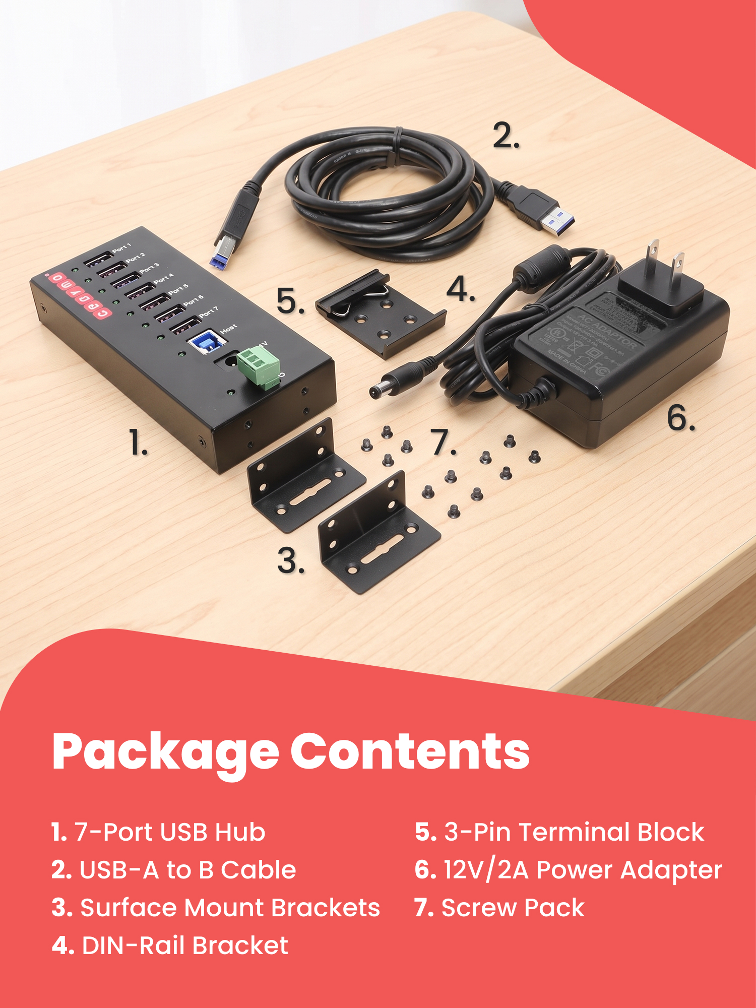 USB 3.0 7 Port Industrial Metal Hub w/15KV ESD Protection & Mounting - Image 8