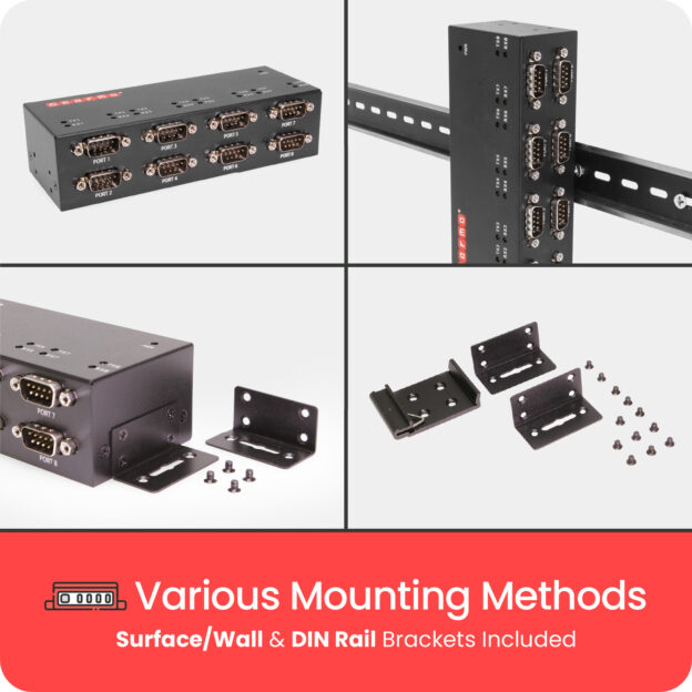 Gearmo USB 8 Port Serial RS232 featuring FTDI Chipset with LED Indicators - Image 4