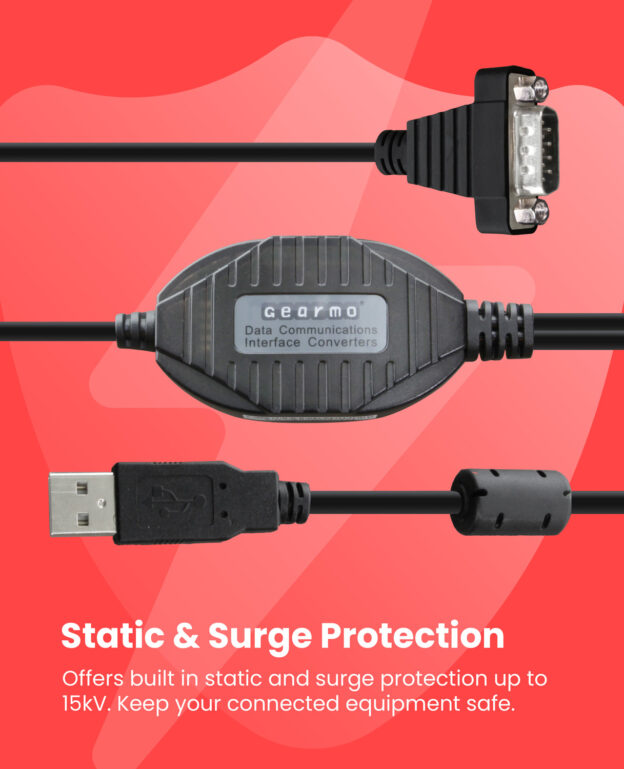 4 Port Professional RS-232 USB 2.0 to Serial Adapter w/Nuts - Image 3