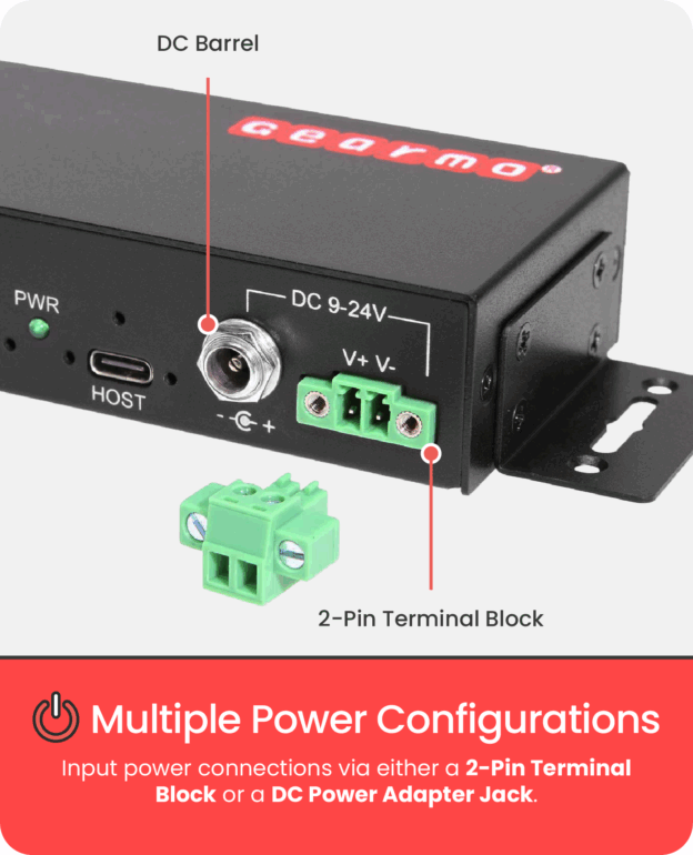 Industrial 4-Port USB 3.2 Gen 2 Type-C Hub w/ESD Protection - Image 3