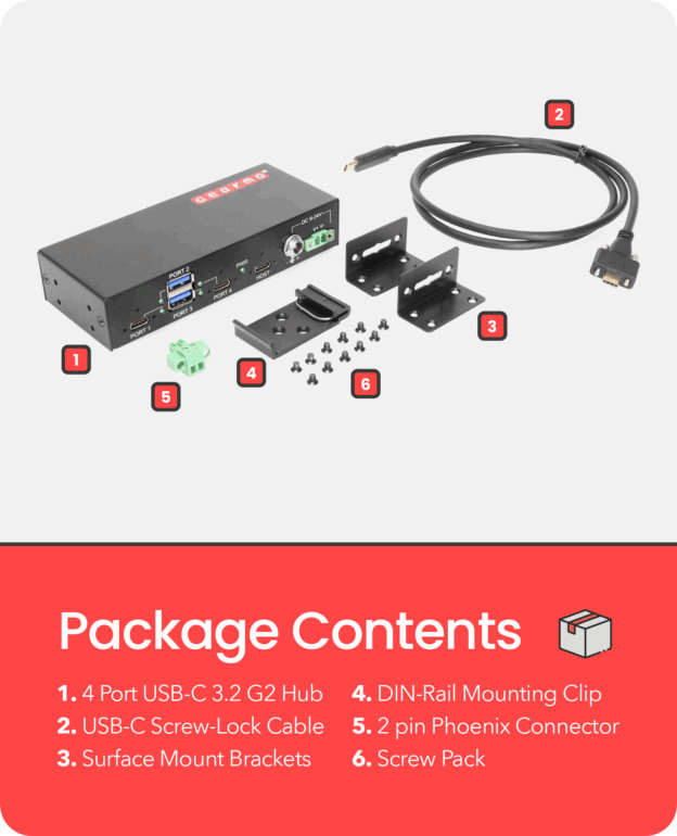Industrial 4-Port USB 3.2 Gen 2 Type-C Hub w/ESD Protection - Image 6