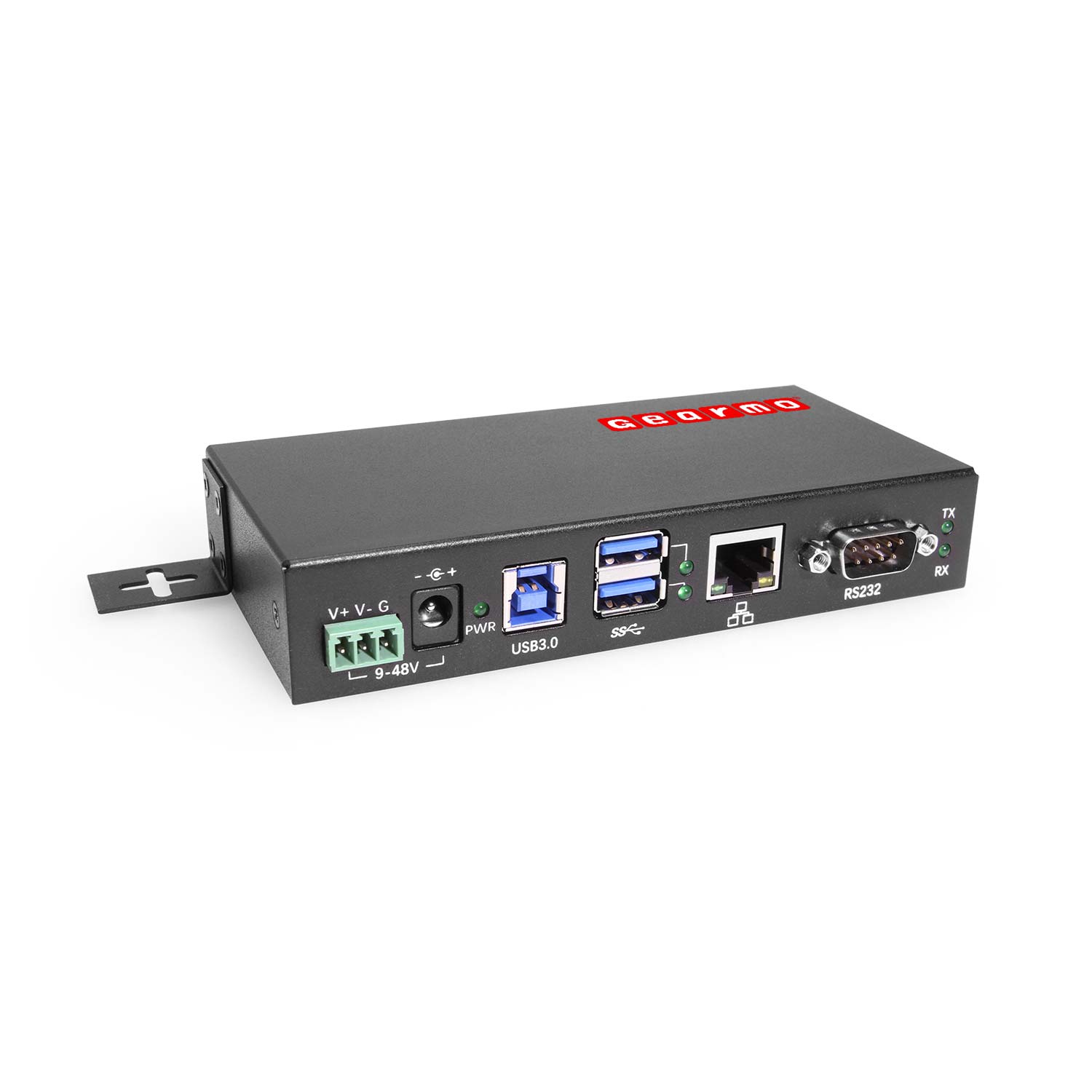 2-Port USB 3.2 Gen 1 Industrial Surface & DIN-Rail Mount Hub w