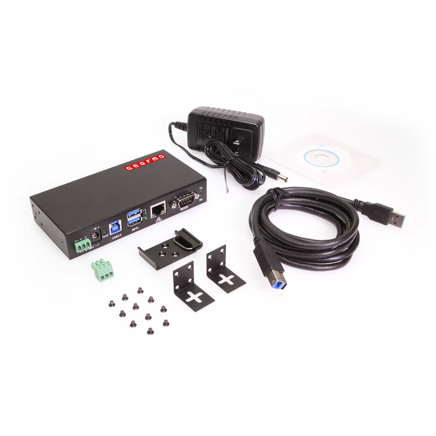 2-Port USB 3.2 Gen 1 Industrial Surface & DIN-Rail Mount Hub w/ Gigabit  Ethernet & DB9 Serial FTDI Chipset