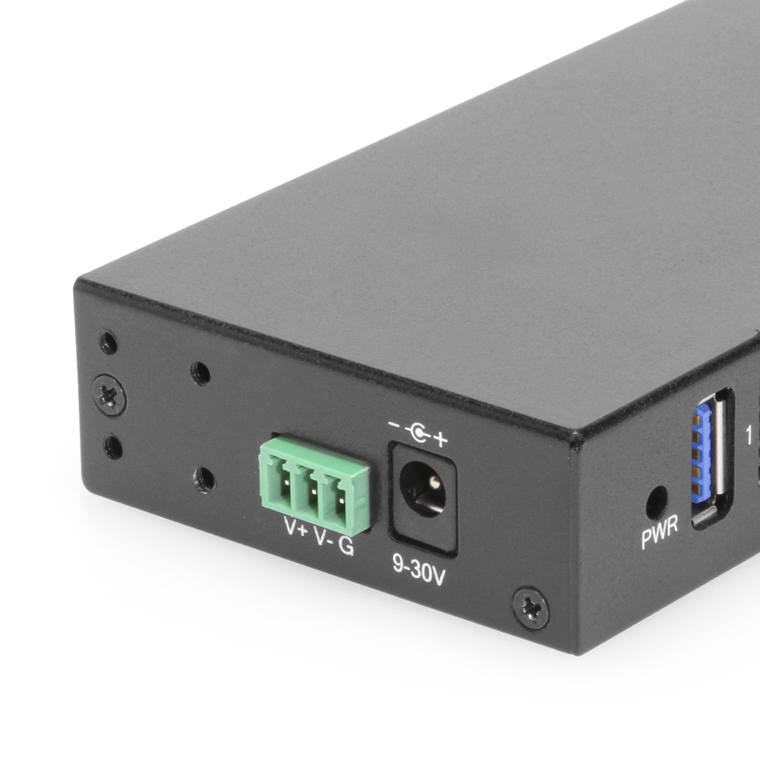 7-Port USB 3.2 Gen 2 2 Type-C 5 Type-A Industrial Surface & DIN-Rail Mount  Hub w/ ESD Surge Protection