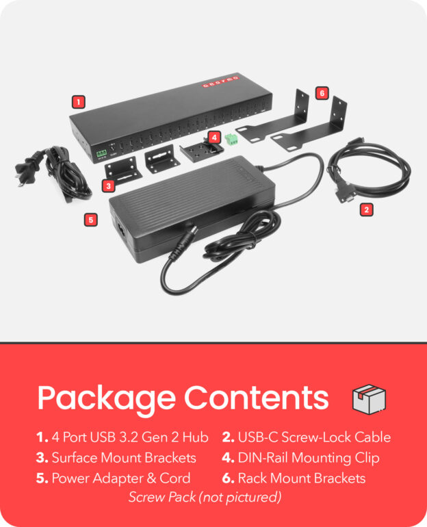 16-Port USB 3.2 Gen 2 Type-C Industrial Rack Mount Compatible Hub w/ ESD Surge Protection - Image 5