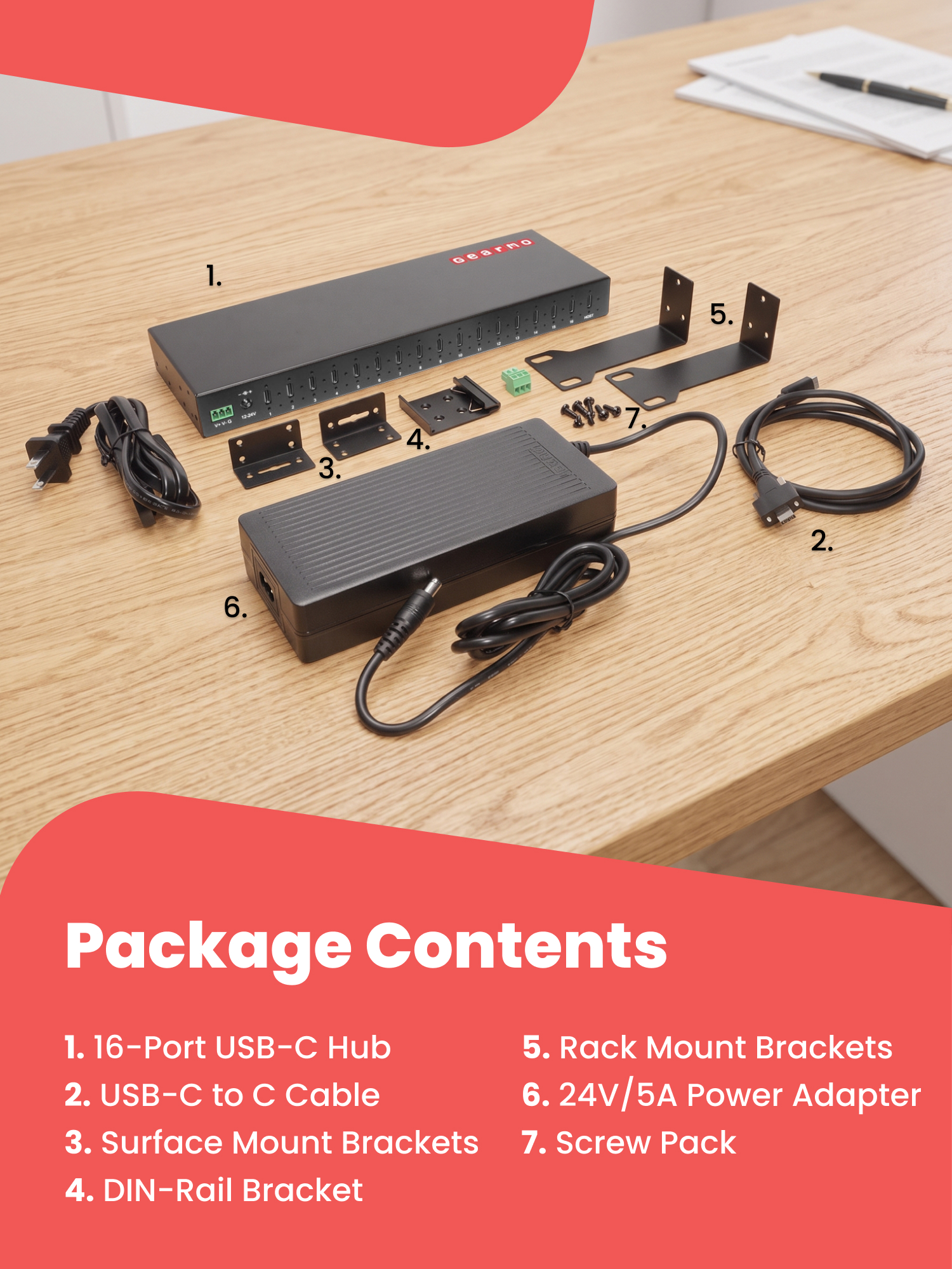 16-Port USB 3.2 Gen 2 Type-C Industrial Rack Mount Compatible Hub w/ ESD Surge Protection - Image 8