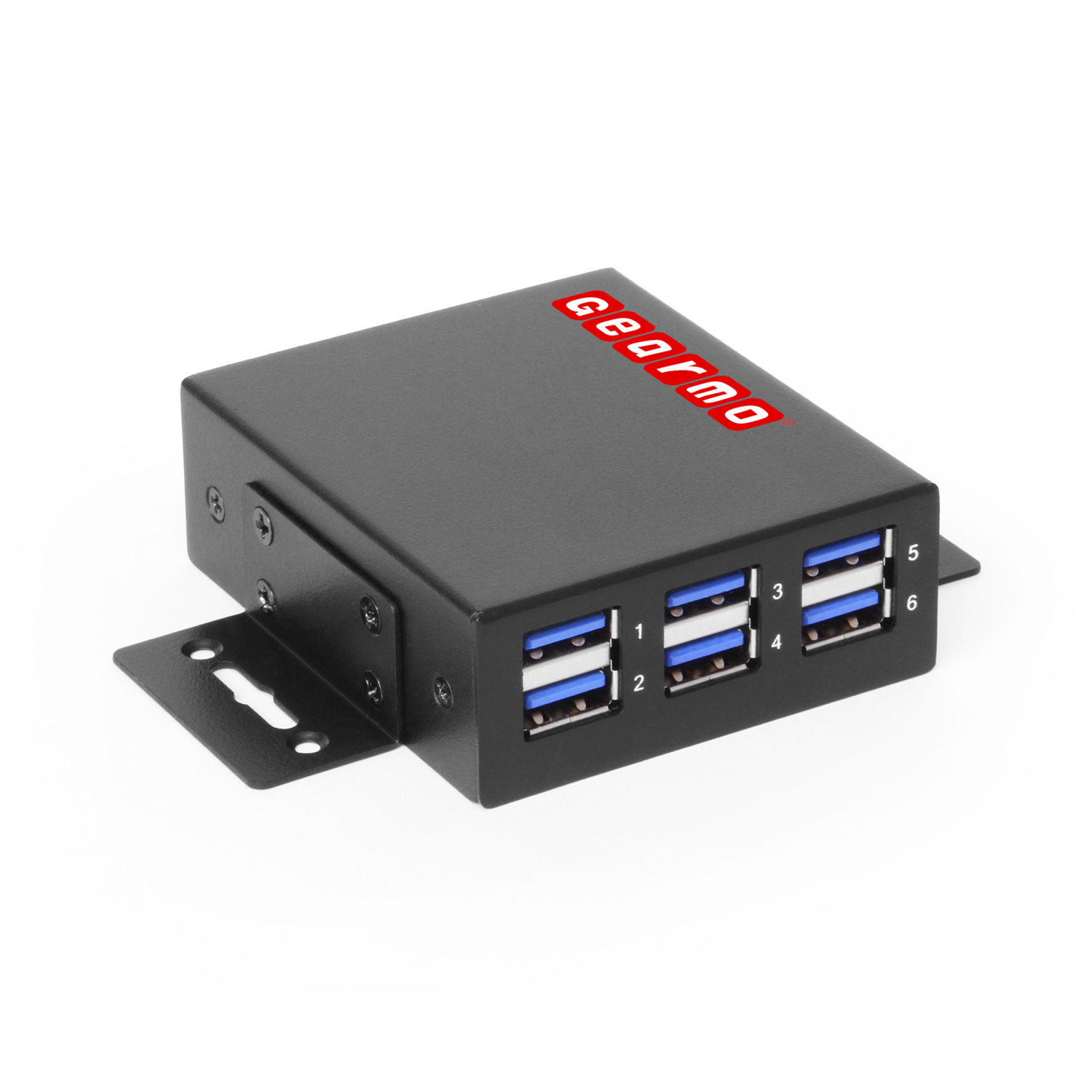 6-Port USB 3.2 Gen 1 Industrial Metal Hub w/15KV ESD Protection