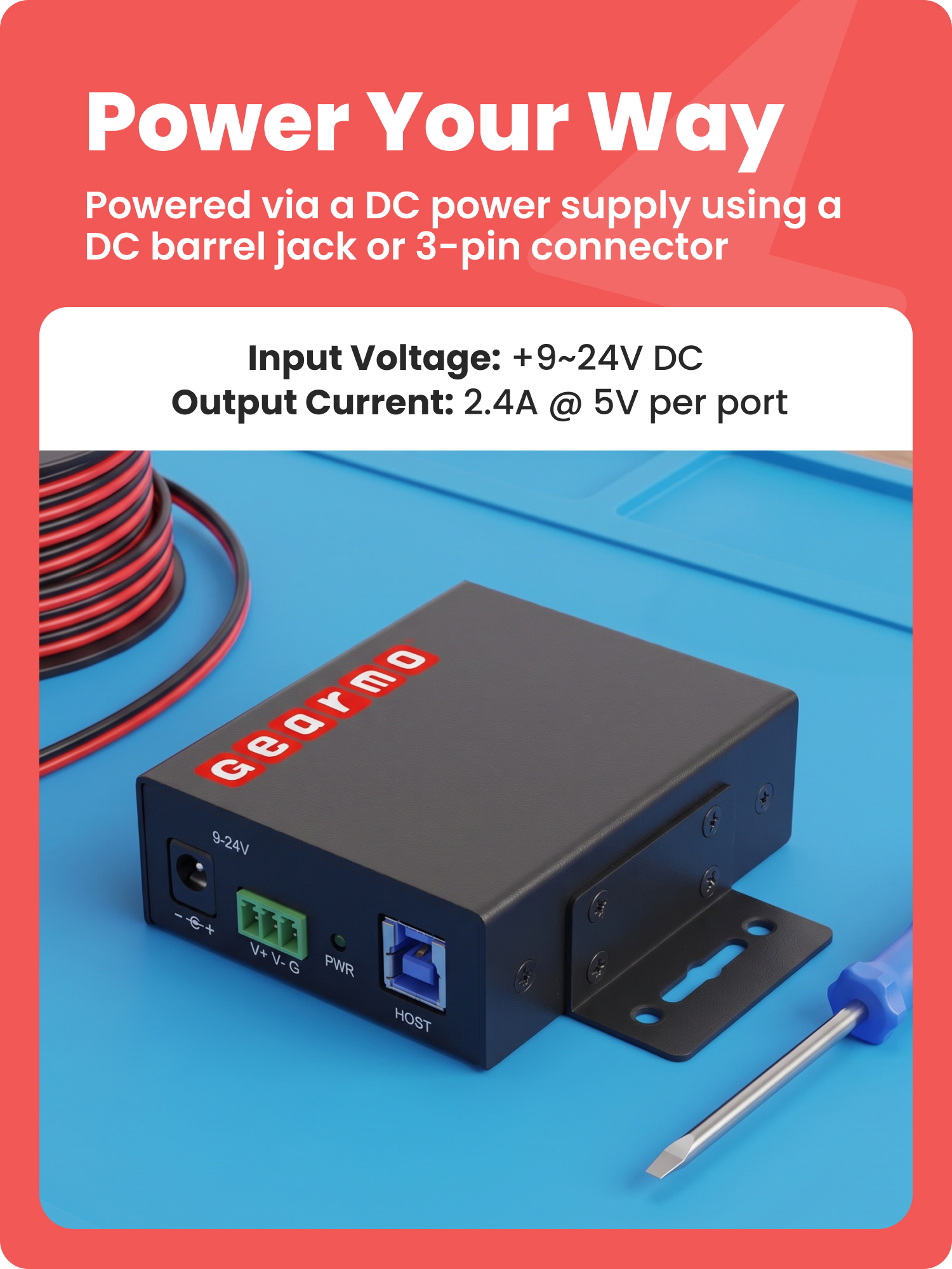 6-Port USB 3.2 Gen 1 Industrial Metal Hub w/15KV ESD Protection - Image 5