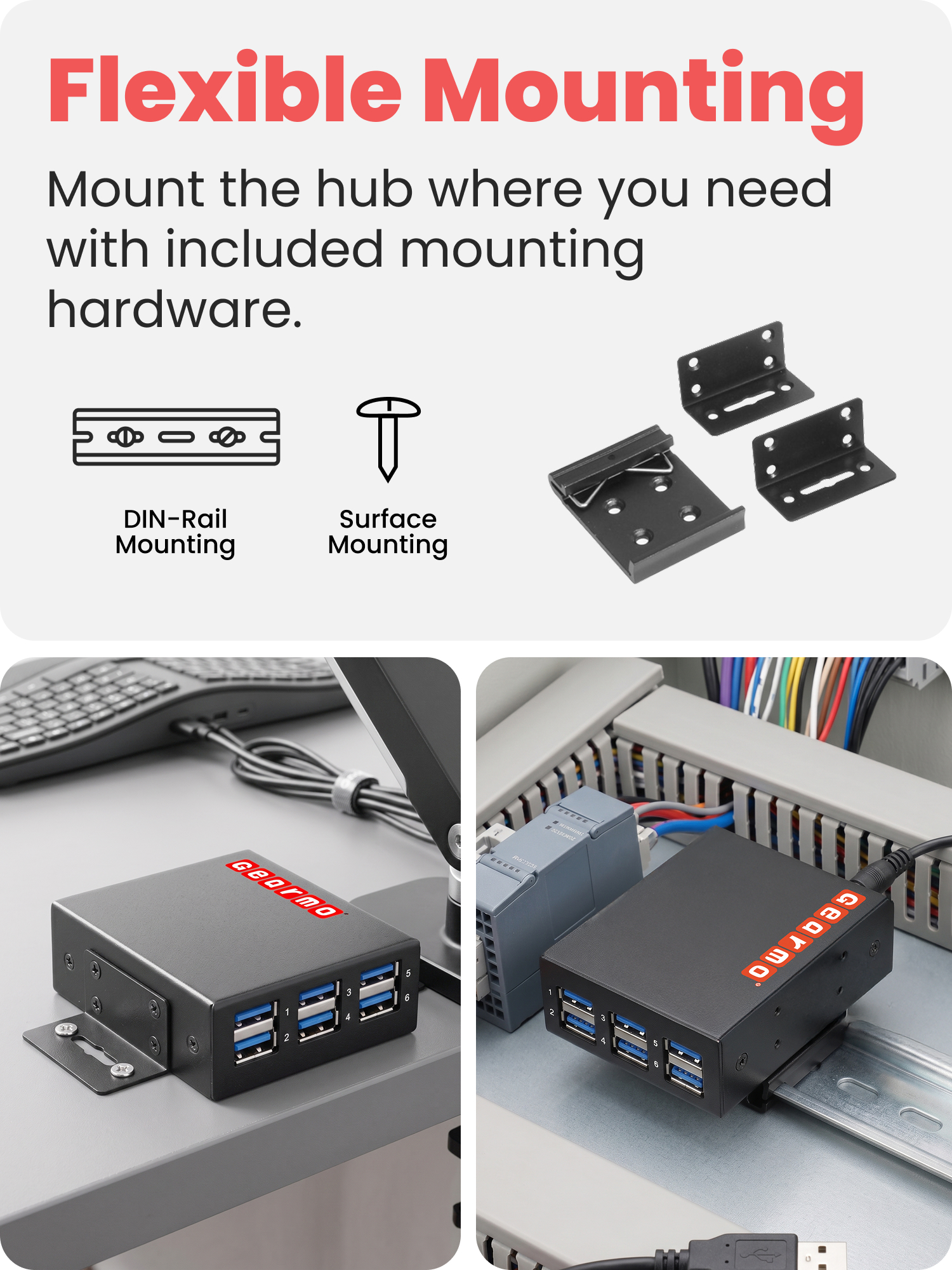 6-Port USB 3.2 Gen 1 Industrial Metal Hub w/15KV ESD Protection - Image 6