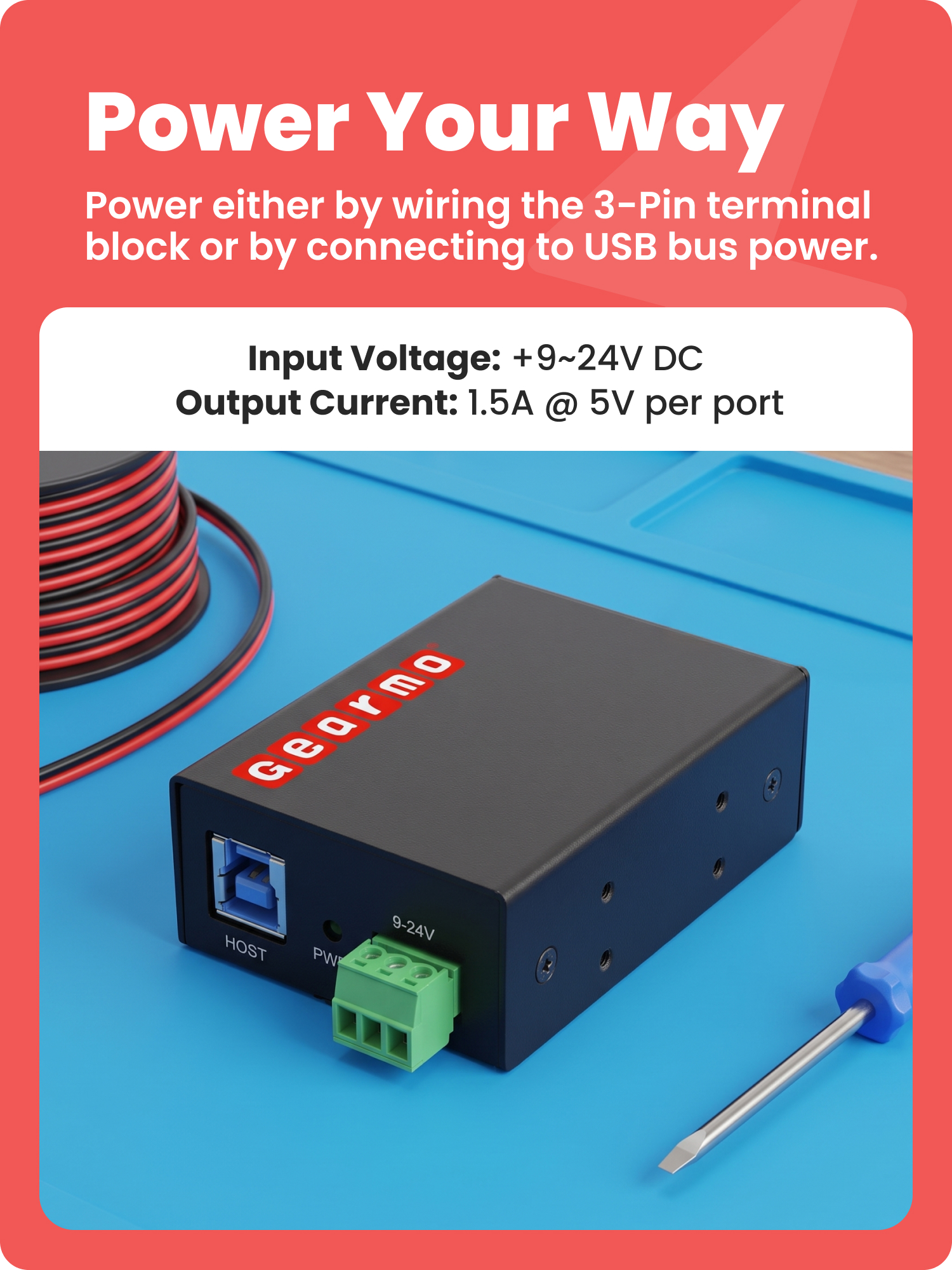 4-Port USB 3.2 Gen 1 Slim Industrial Metal Hub w/15KV ESD Protection - Image 5