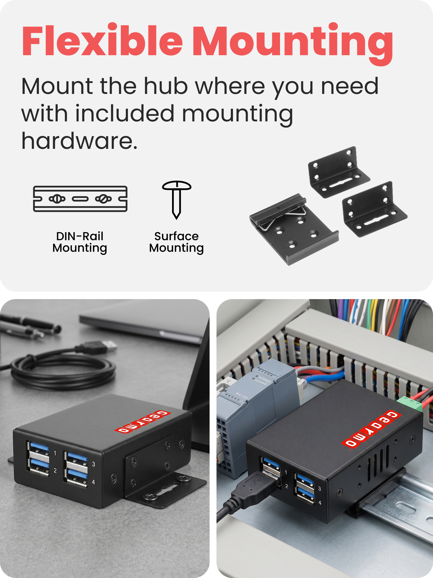 4-Port USB 3.2 Gen 1 Slim Industrial Metal Hub w/15KV ESD Protection - Image 6