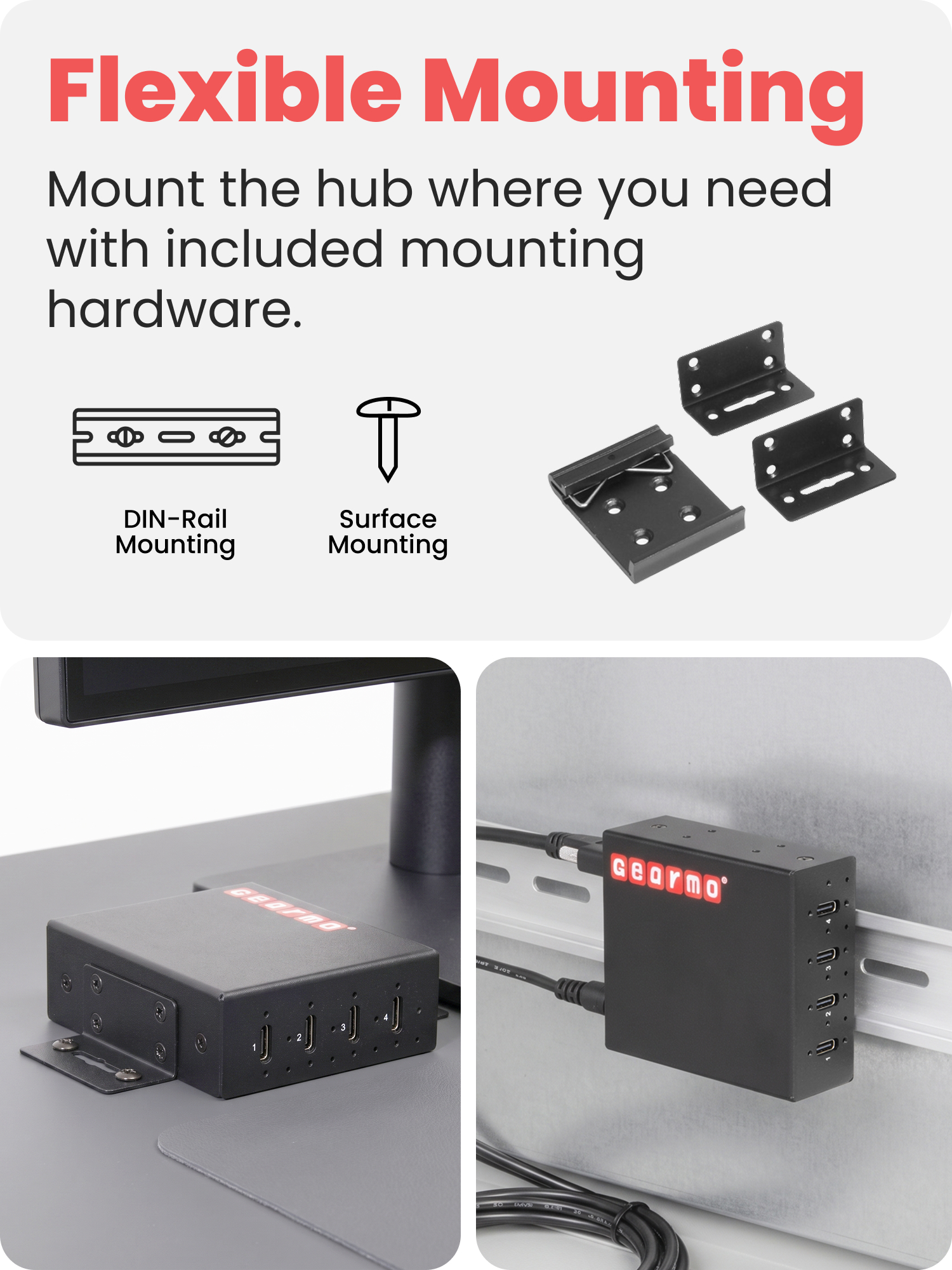 4-Port USB 3.2 Gen 2 Type-C Slim Industrial Metal Hub w/15KV ESD Protection & Power Adapter Included - Image 6
