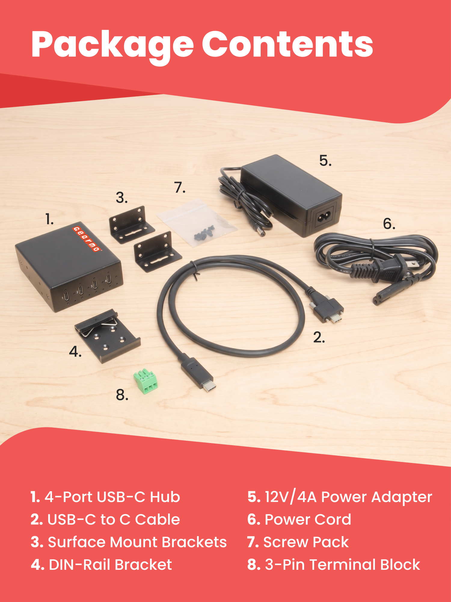4-Port USB 3.2 Gen 2 Type-C Slim Industrial Metal Hub w/15KV ESD Protection & Power Adapter Included - Image 8