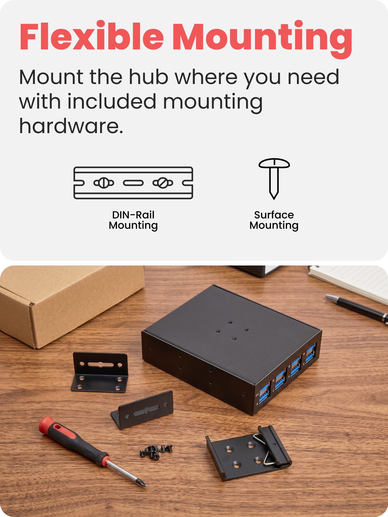 10-Port USB 3.2 Gen 1 Industrial Metal Hub w/15KV ESD Protection - Image 6