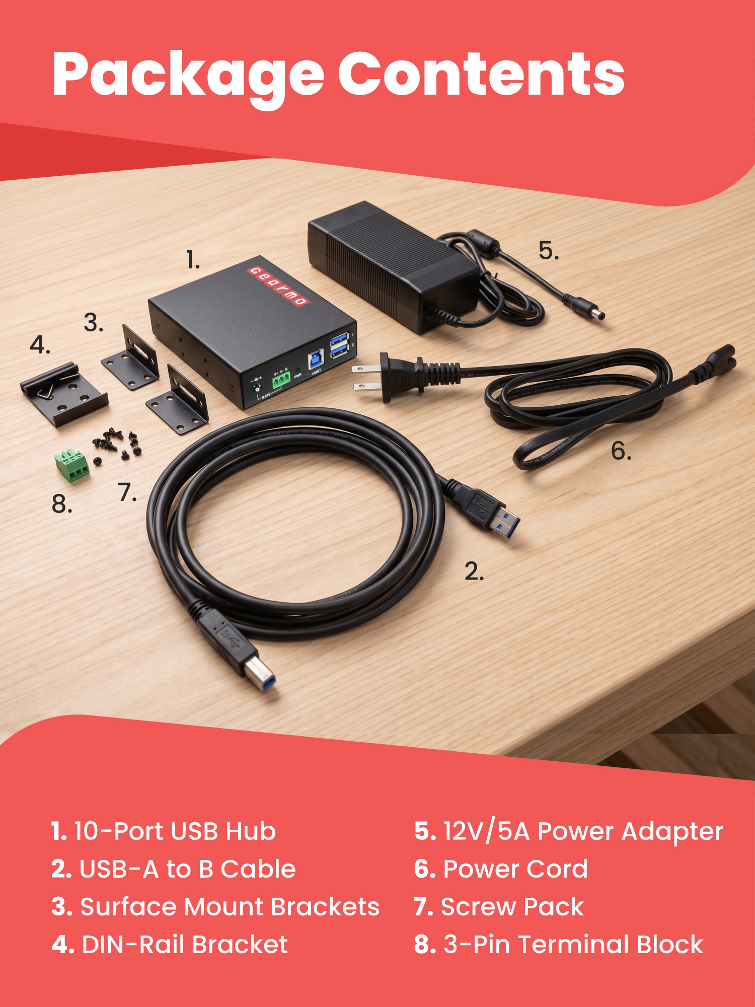 10-Port USB 3.2 Gen 1 Industrial Metal Hub w/15KV ESD Protection - Image 8